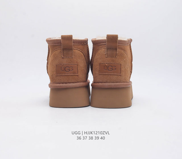 Ugg 6109 Zhou Dongyu mini boots, autumn and winter sheep fur integrated winter new warm snow boots, thick soled height increasing women's shoes, all shoes adopt ZP same factory Longfeng A-level Australian imported sheep fur integrated brand OEM produ