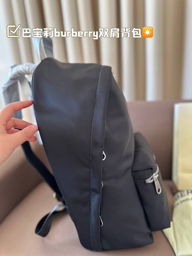Burberry backpack with fashionable and casual style fabric, high-density waterproof and easy to maintain in rain. Size 30.43: