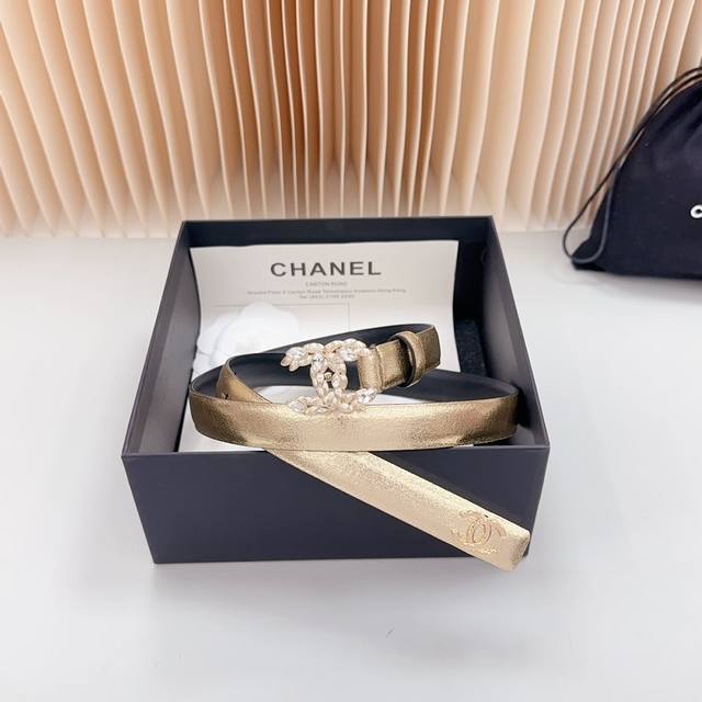 New 2.0cm Chanel official website, double-sided top layer cowhide material, length:. 758.80.85.90.95 European, Copper Hardware Buckle Original Mold Customization Celebration]: