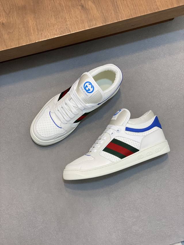 Gucci - High quality original - Upper: Nappa calf leather, Lychee grain calf leather, computer embroidery brand totem - Inner: Water dyed calf leather - outsole: Ultra light TPU rubber; Two tone molded outsole - Ultra high quality control workmanship