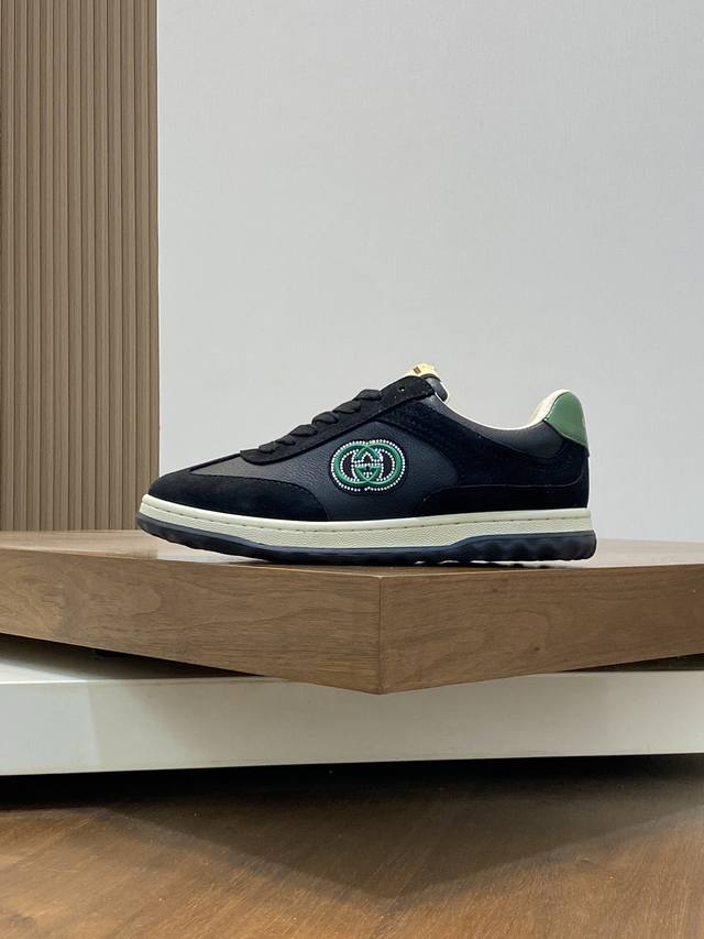 Gucci - High quality original - Upper: Nappa calf leather, Lychee grain calf leather, computer embroidery brand totem - Inner: Water dyed calf leather - outsole: Ultra light TPU rubber; Two tone molded outsole - Ultra high quality control workmanship