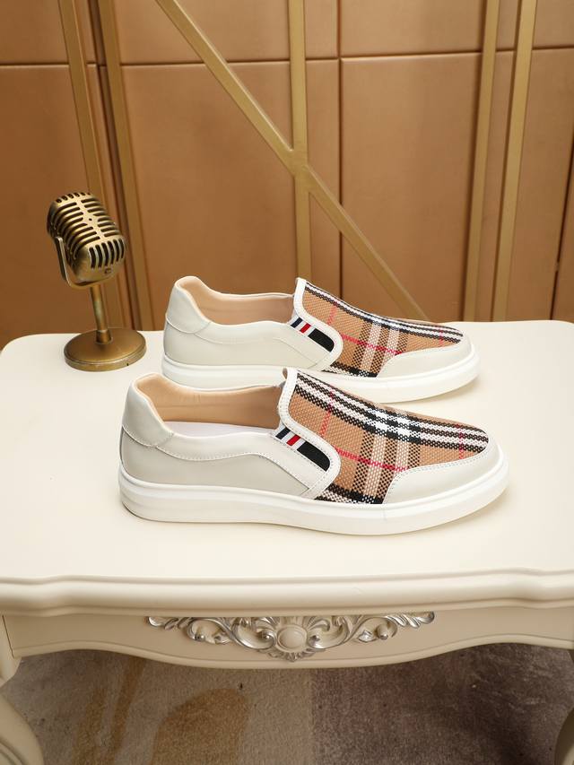 Real price latest casual men's shoes, welcome 1:1 comparison, hot selling Burberry Hong Kong counter casual shoes, counter quality, support for inspection, high-quality workmanship, upper made of imported Italian top layer cowhide, imported leather l