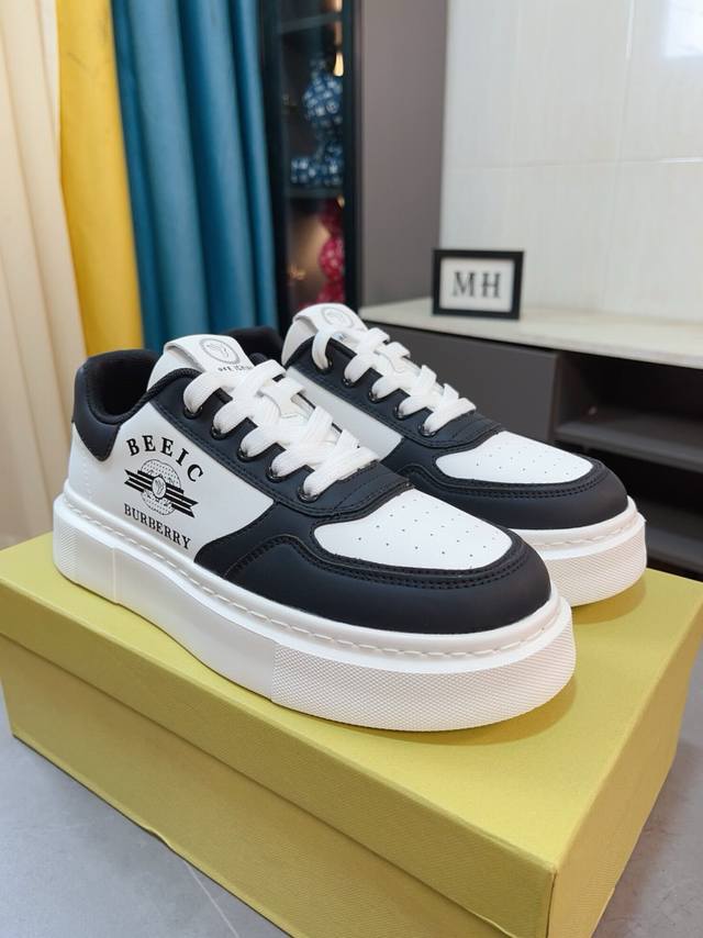 The factory price of Burberry's new lace up casual men's shoes is ahead of the market, with superior materials and workmanship compared to all versions in the market. The top layer of cowhide is shipped with imported original leather lining, and the 