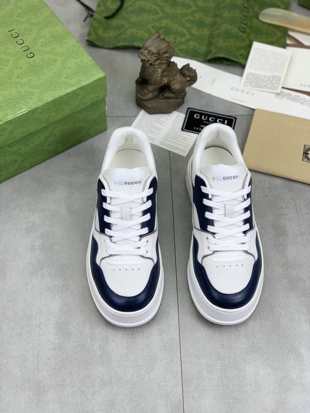 Factory price, real price, top of the line Gucci 24SS counter, latest couple style, thick soled Gucci white shoes, purchasing level Gucci's latest lightweight thick soled white shoes! Top tier chip version! Do you have the same feeling of 