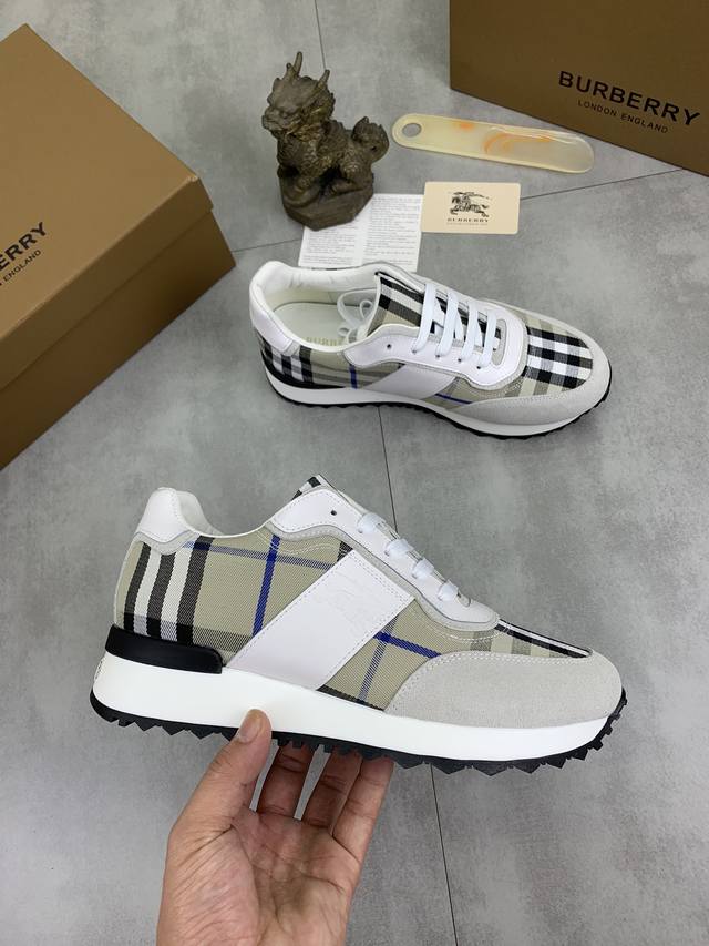 Factory price actual price Knight Burberry sports men's shoes new casual low top men's shoes, new autumn and winter season design, perfect workmanship, lazy foot style to create cabinet quality, shoe upper: fashionable and exquisite Burberry floral f