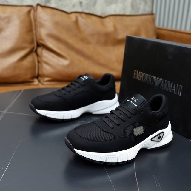 Brand: Armani ARM NI Standard Code: 38-44 45 Customized Grade: Same as on official website Material: Original fabric Comfortable and breathable inner foam Lightweight and wear-resistant outsole Style Category: Men's fashion casual shoes Running sport