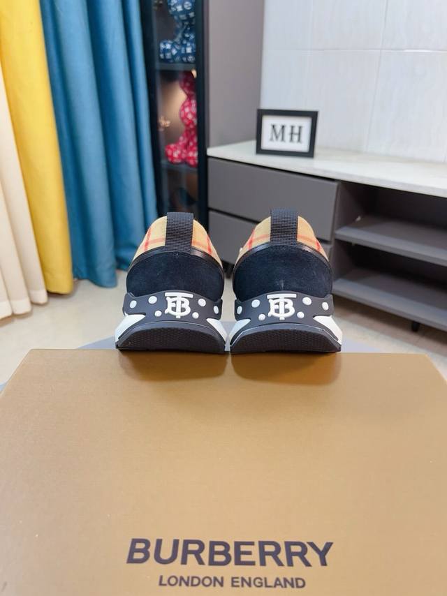 The factory price of Burberry Burbdrry's latest popular casual shoes with the same high version on the official website is the top brand luxury~purchasing agent. The upper is made of imported cowhide patchwork fabric, the original material is high-en