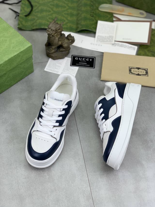 Factory price, real price, top of the line Gucci 24SS counter, latest couple style, thick soled Gucci white shoes, purchasing level Gucci's latest lightweight thick soled white shoes! Top tier chip version! Do you have the same feeling of 