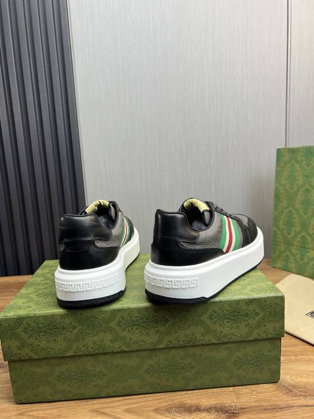 Factory price Gucci high-end quality original single shoe upper: Napa calf leather, lychee grain calf leather, computer embroidery brand totem interior: water dyed cowhide outsole: ultra light TPU rubber; Two tone molded outsole with ultra-high quali