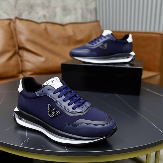 Brand: Armani ARM NI Standard Code: 38-44 45 Customized Grade: Same as on official website Material: Original fabric Comfortable and breathable inner foam Lightweight and wear-resistant outsole Style Category: Men's fashion casual shoes Running sport