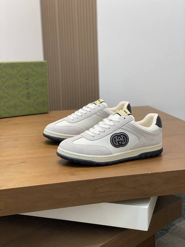 Gucci - High quality original - Upper: Nappa calf leather, Lychee grain calf leather, computer embroidery brand totem - Inner: Water dyed calf leather - outsole: Ultra light TPU rubber; Two tone molded outsole - Ultra high quality control workmanship