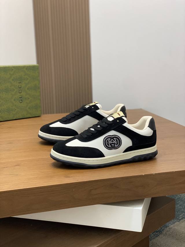 Gucci - High quality original - Upper: Nappa calf leather, Lychee grain calf leather, computer embroidery brand totem - Inner: Water dyed calf leather - outsole: Ultra light TPU rubber; Two tone molded outsole - Ultra high quality control workmanship