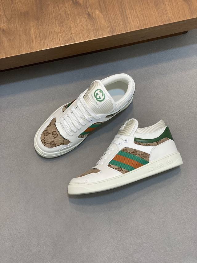 Gucci - High quality original - Upper: Nappa calf leather, Lychee grain calf leather, computer embroidery brand totem - Inner: Water dyed calf leather - outsole: Ultra light TPU rubber; Two tone molded outsole - Ultra high quality control workmanship