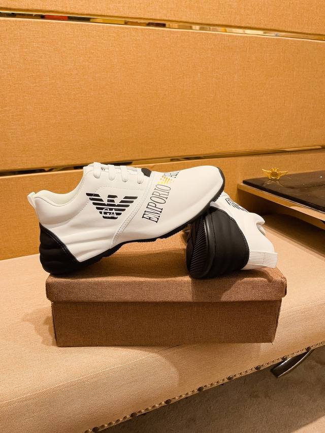 Factory approved Armani men's shoes high-end brand official website 1:1 latest masterpiece: The upper is made of original Italian official website special technology fabric, matched with original comfortable and breathable inner lining, and the origi