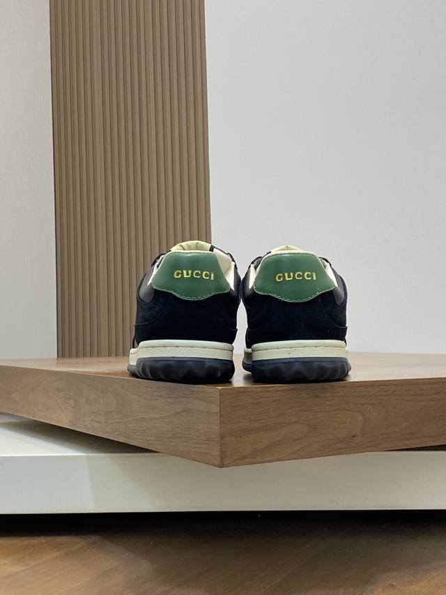 Gucci - High quality original - Upper: Nappa calf leather, Lychee grain calf leather, computer embroidery brand totem - Inner: Water dyed calf leather - outsole: Ultra light TPU rubber; Two tone molded outsole - Ultra high quality control workmanship