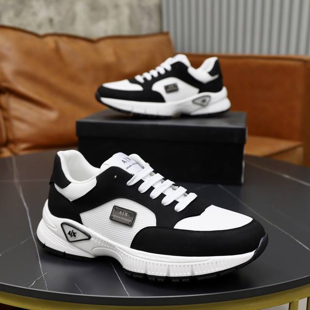 Brand: Armani ARM NI Standard Code: 38-44 45 Customized Grade: Same as on official website Material: Original fabric Comfortable and breathable inner foam Lightweight and wear-resistant outsole Style Category: Men's fashion casual shoes Running sport