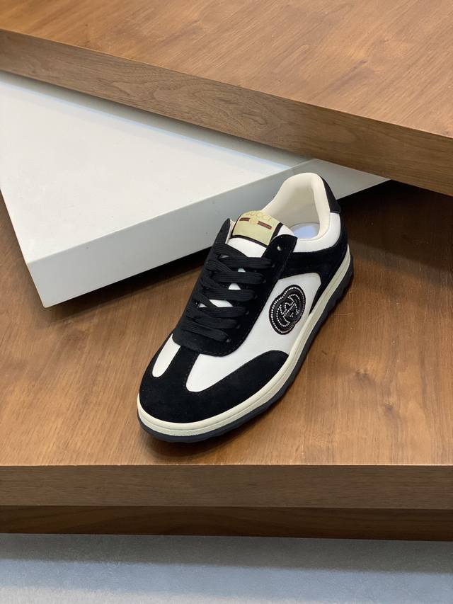 Gucci - High quality original - Upper: Nappa calf leather, Lychee grain calf leather, computer embroidery brand totem - Inner: Water dyed calf leather - outsole: Ultra light TPU rubber; Two tone molded outsole - Ultra high quality control workmanship