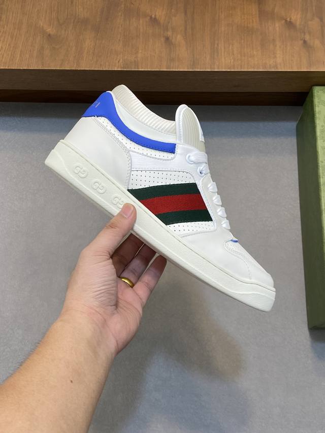 Gucci - High quality original - Upper: Nappa calf leather, Lychee grain calf leather, computer embroidery brand totem - Inner: Water dyed calf leather - outsole: Ultra light TPU rubber; Two tone molded outsole - Ultra high quality control workmanship