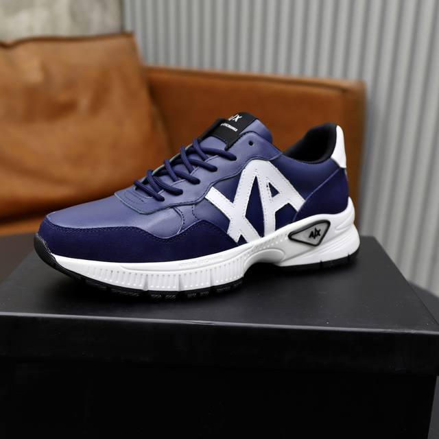 Brand: Armani ARM NI Standard Code: 38-44 45 Customized Grade: Same as on official website Material: Original cowhide fabric Comfortable and breathable inside lightweight and wear-resistant outsole Style Category: Men's fashionable casual shoes Runni