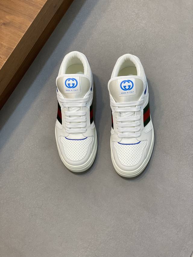 Gucci - High quality original - Upper: Nappa calf leather, Lychee grain calf leather, computer embroidery brand totem - Inner: Water dyed calf leather - outsole: Ultra light TPU rubber; Two tone molded outsole - Ultra high quality control workmanship