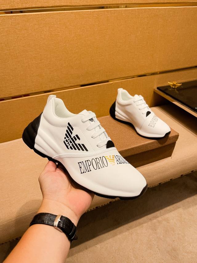 Factory approved Armani men's shoes high-end brand official website 1:1 latest masterpiece: The upper is made of original Italian official website special technology fabric, matched with original comfortable and breathable inner lining, and the origi