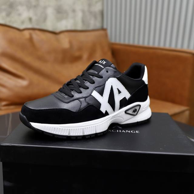 Brand: Armani ARM NI Standard size: 38-44 45 Customization level: Official website Same material: Original cowhide fabric Comfortable and breathable Inner lightweight and wear-resistant outsole Style category: Men's fashionable casual shoes Running s