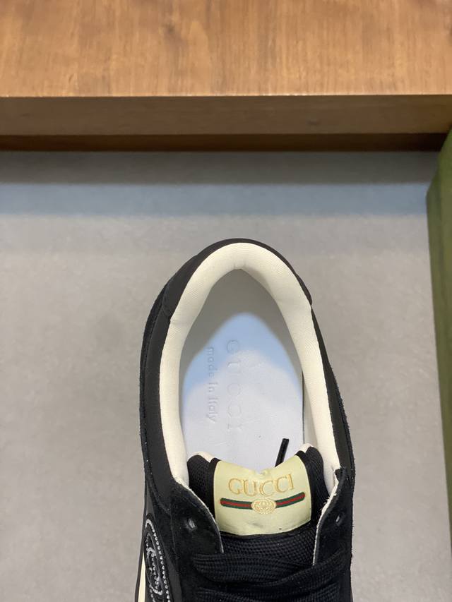Gucci - High quality original - Upper: Nappa calf leather, Lychee grain calf leather, computer embroidery brand totem - Inner: Water dyed calf leather - outsole: Ultra light TPU rubber; Two tone molded outsole - Ultra high quality control workmanship