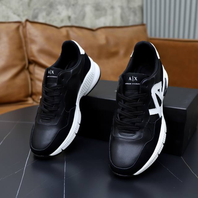 Brand: Armani ARM NI Standard size: 38-44 45 Customization level: Official website Same material: Original cowhide fabric Comfortable and breathable Inner lightweight and wear-resistant outsole Style category: Men's fashionable casual shoes Running s