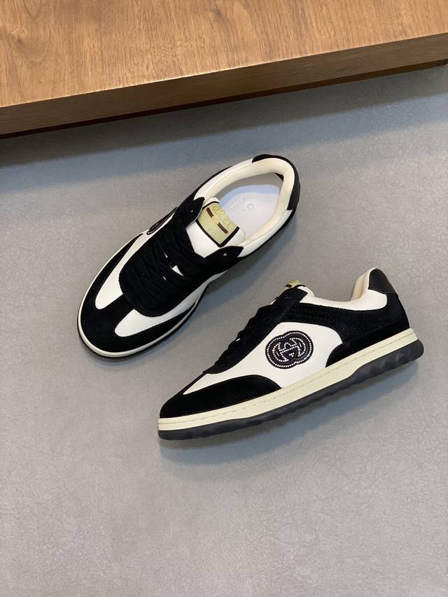 Gucci - High quality original - Upper: Nappa calf leather, Lychee grain calf leather, computer embroidery brand totem - Inner: Water dyed calf leather - outsole: Ultra light TPU rubber; Two tone molded outsole - Ultra high quality control workmanship