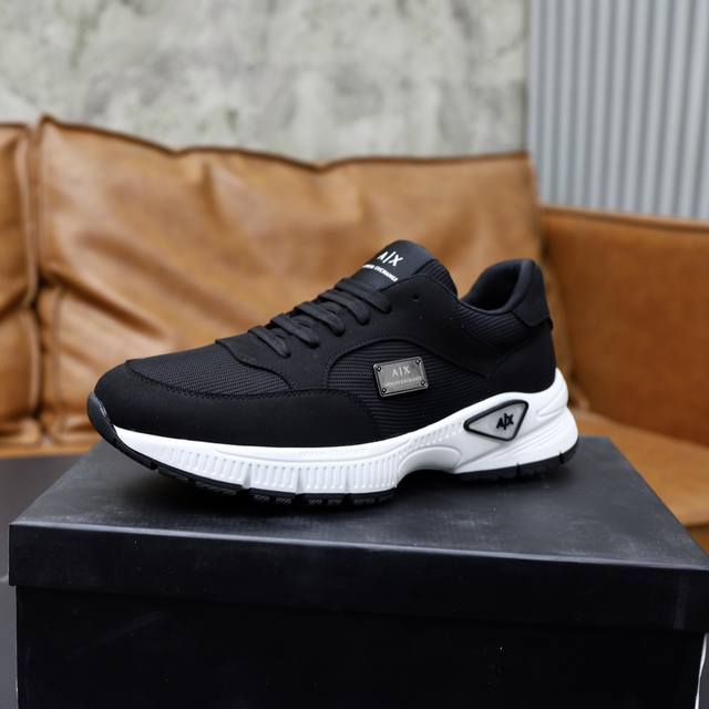 Brand: Armani ARM NI Standard Code: 38-44 45 Customized Grade: Same as on official website Material: Original fabric Comfortable and breathable inner foam Lightweight and wear-resistant outsole Style Category: Men's fashion casual shoes Running sport