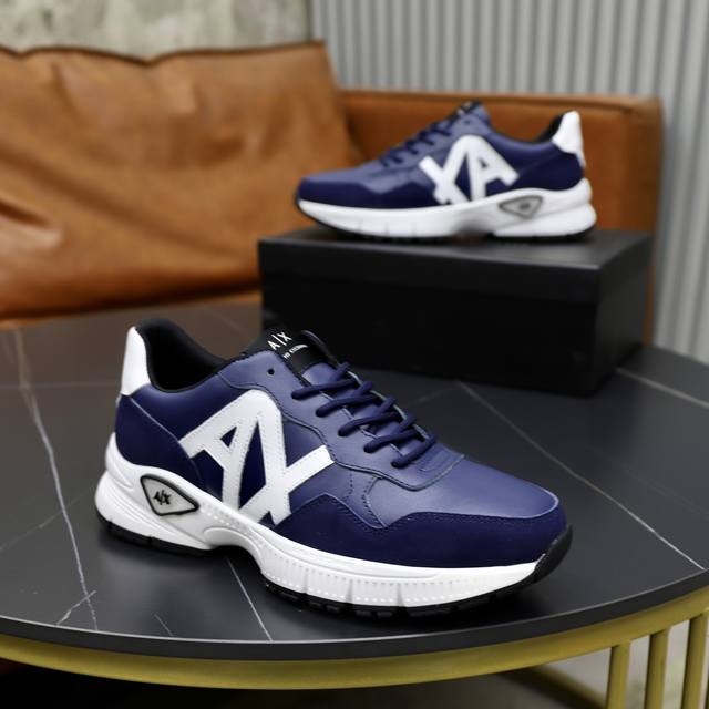 Brand: Armani ARM NI Standard Code: 38-44 45 Customized Grade: Same as on official website Material: Original cowhide fabric Comfortable and breathable inside lightweight and wear-resistant outsole Style Category: Men's fashionable casual shoes Runni