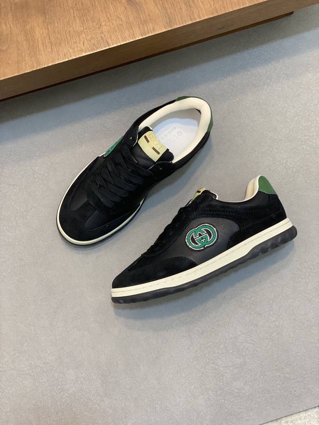 Gucci - High quality original - Upper: Nappa calf leather, Lychee grain calf leather, computer embroidery brand totem - Inner: Water dyed calf leather - outsole: Ultra light TPU rubber; Two tone molded outsole - Ultra high quality control workmanship