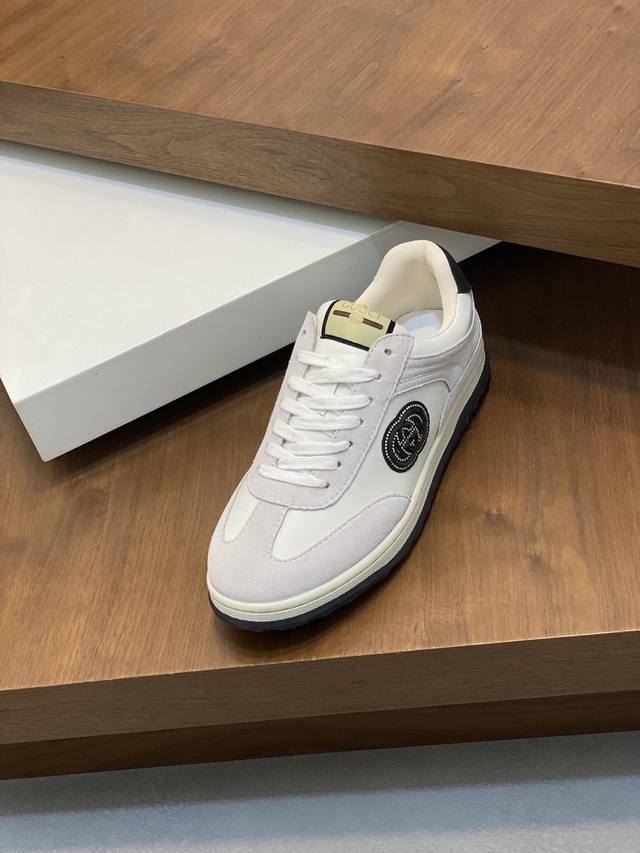 Gucci - High quality original - Upper: Nappa calf leather, Lychee grain calf leather, computer embroidery brand totem - Inner: Water dyed calf leather - outsole: Ultra light TPU rubber; Two tone molded outsole - Ultra high quality control workmanship