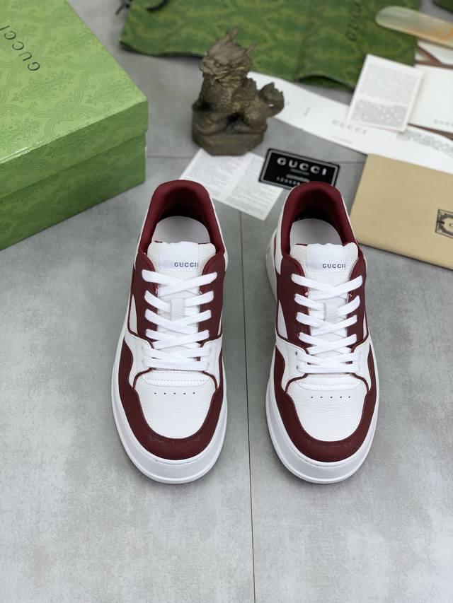 Factory price, real price, top of the line Gucci 24SS counter, latest couple style, thick soled Gucci white shoes, purchasing level Gucci's latest lightweight thick soled white shoes! Top tier chip version! Do you have the same feeling of 