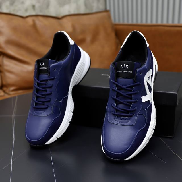 Brand: Armani ARM NI Standard Code: 38-44 45 Customized Grade: Same as on official website Material: Original cowhide fabric Comfortable and breathable inside lightweight and wear-resistant outsole Style Category: Men's fashionable casual shoes Runni