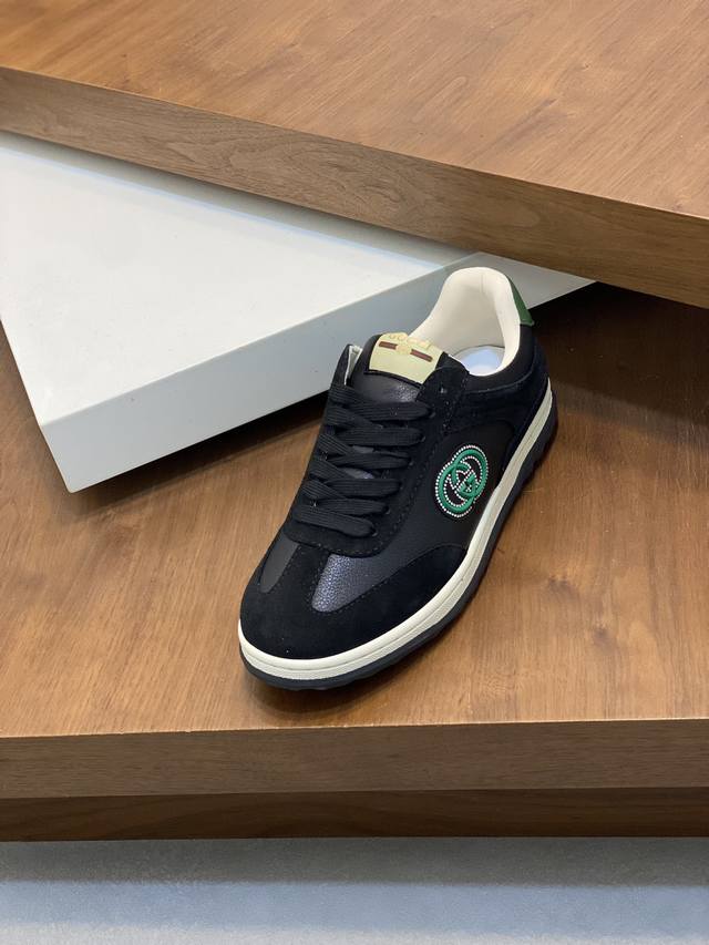 Gucci - High quality original - Upper: Nappa calf leather, Lychee grain calf leather, computer embroidery brand totem - Inner: Water dyed calf leather - outsole: Ultra light TPU rubber; Two tone molded outsole - Ultra high quality control workmanship