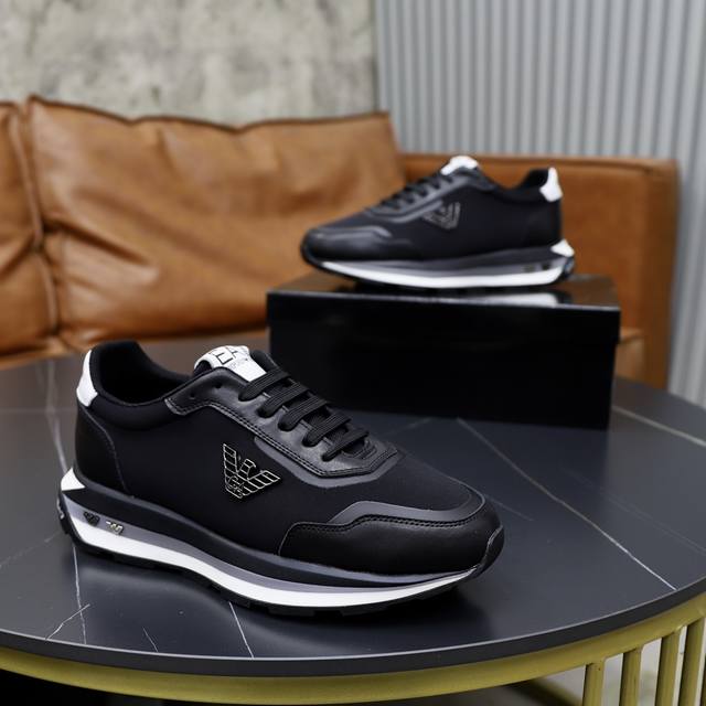 Brand: Armani ARM NI Standard Code: 38-44 45 Customized Grade: Same as on official website Material: Original fabric Comfortable and breathable inner foam Lightweight and wear-resistant outsole Style Category: Men's fashion casual shoes Running sport