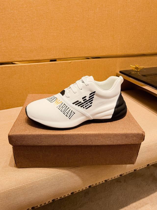 Factory approved Armani men's shoes high-end brand official website 1:1 latest masterpiece: The upper is made of original Italian official website special technology fabric, matched with original comfortable and breathable inner lining, and the origi