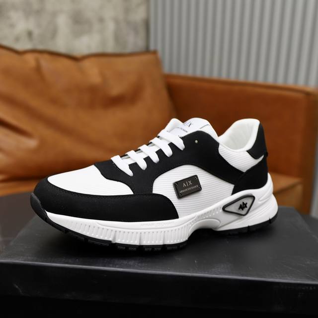 Brand: Armani ARM NI Standard Code: 38-44 45 Customized Grade: Same as on official website Material: Original fabric Comfortable and breathable inner foam Lightweight and wear-resistant outsole Style Category: Men's fashion casual shoes Running sport