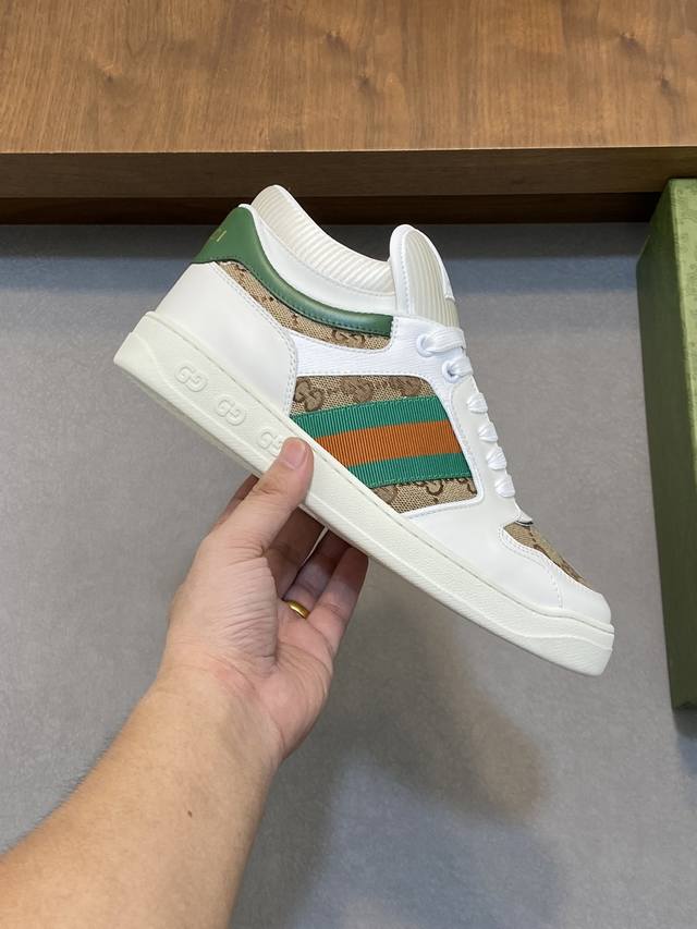 Gucci - High quality original - Upper: Nappa calf leather, Lychee grain calf leather, computer embroidery brand totem - Inner: Water dyed calf leather - outsole: Ultra light TPU rubber; Two tone molded outsole - Ultra high quality control workmanship