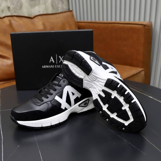 Brand: Armani ARM NI Standard size: 38-44 45 Customization level: Official website Same material: Original cowhide fabric Comfortable and breathable Inner lightweight and wear-resistant outsole Style category: Men's fashionable casual shoes Running s