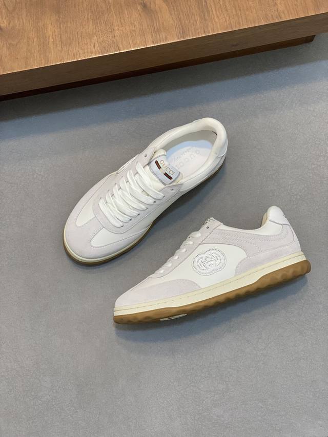 Gucci - High quality original - Upper: Nappa calf leather, Lychee grain calf leather, computer embroidery brand totem - Inner: Water dyed calf leather - outsole: Ultra light TPU rubber; Two tone molded outsole - Ultra high quality control workmanship