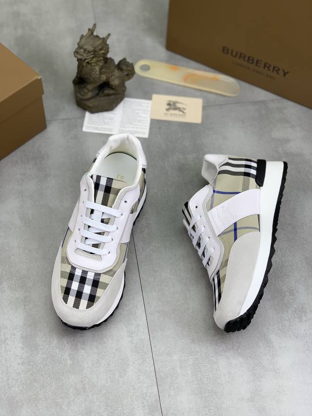Factory price actual price Knight Burberry sports men's shoes new casual low top men's shoes, new autumn and winter season design, perfect workmanship, lazy foot style to create cabinet quality, shoe upper: fashionable and exquisite Burberry floral f
