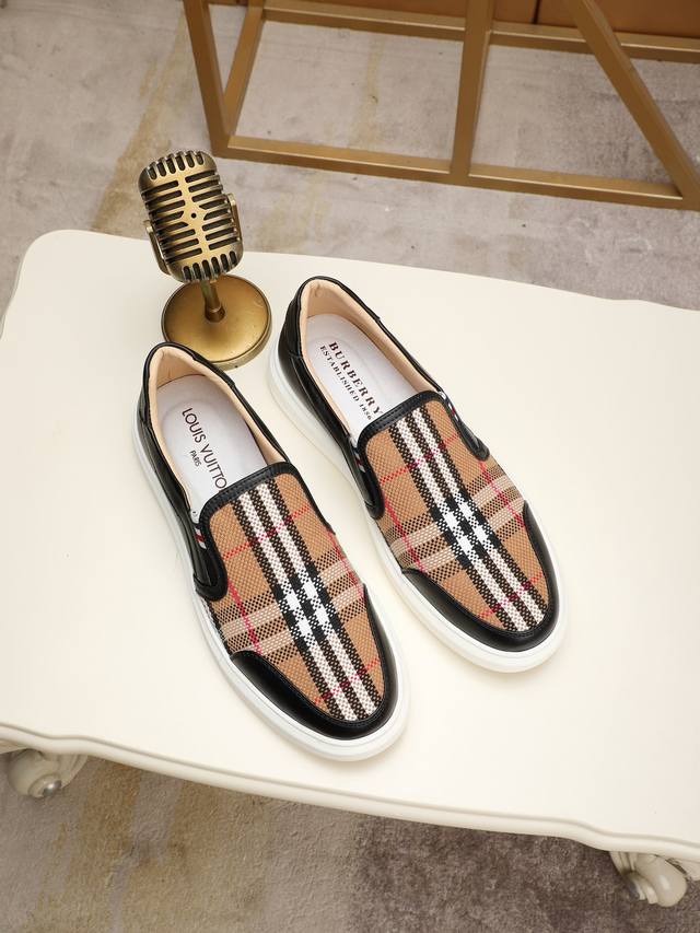 Real price latest casual men's shoes, welcome 1:1 comparison, hot selling Burberry Hong Kong counter casual shoes, counter quality, support for inspection, high-quality workmanship, upper made of imported Italian top layer cowhide, imported leather l