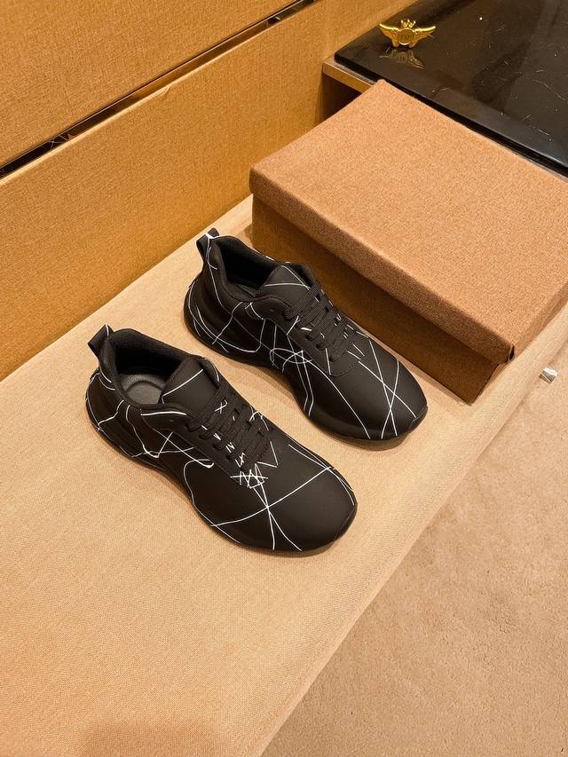 Factory approved Armani men's shoes high-end brand official website 1:1 latest masterpiece: The upper is made of imported Italian top layer cowhide, the original version is comfortable and breathable, and the original designated anti slip outsole ins